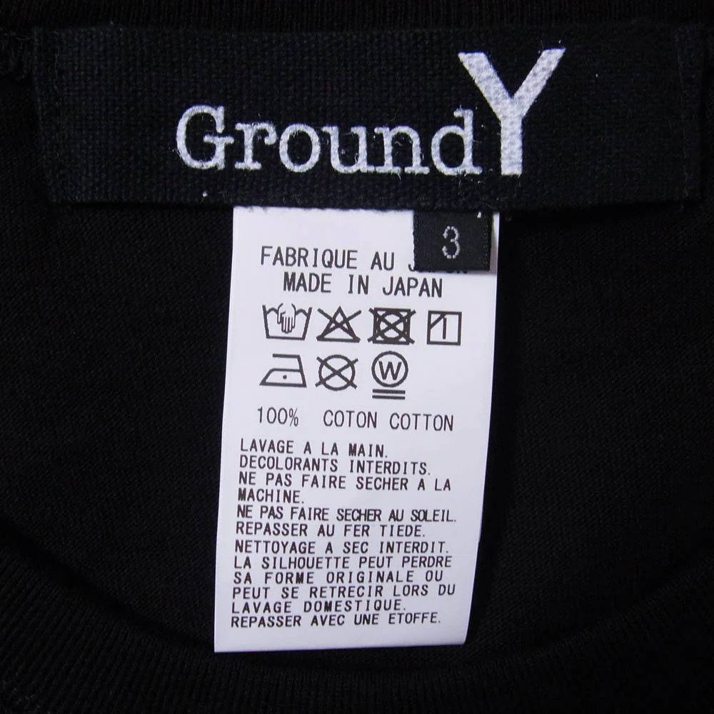 Yohji Yamamoto ヨウジヤマモト GL-T76-070 Ground Y グラウンドワイ COTTON JERSEY LOGO GRAPHIC T-SHIRT コットンジャージー グラフィック プリント 半袖 Tシャツ カットソー ブラック系 3【美品】【中古】 - Image 5