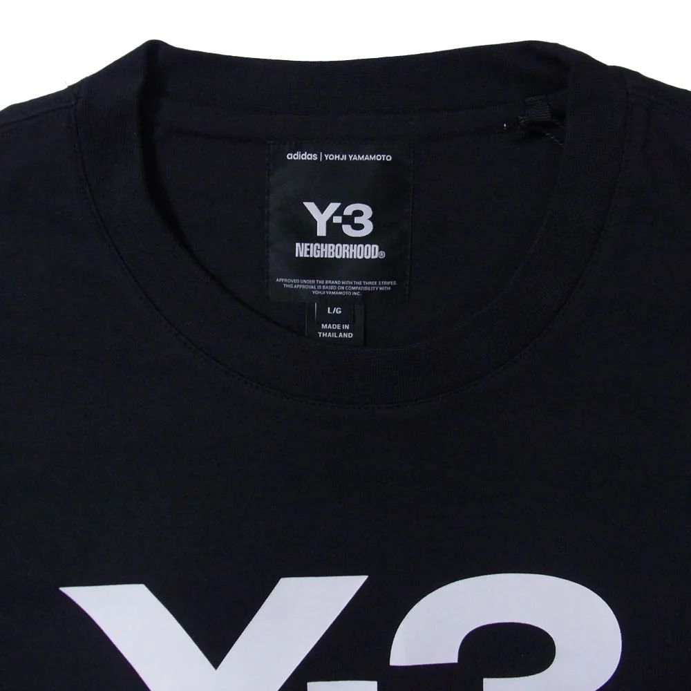 Y-3 Yohji Yamamoto ワイスリー ヨウジヤマモト 25AW JW6999 LOGO TEE Wネーム ロゴプリント クルーネック 半袖 Tシャツ カットソー ブラック系 L【極上美品】【中古】 - Image 3