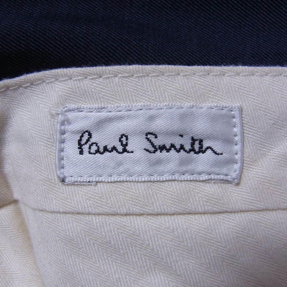 Paul Smith ポール・スミス PM-HS-48040 タック テーパード リブパンツ ネイビー系 M【中古】 - Image 4