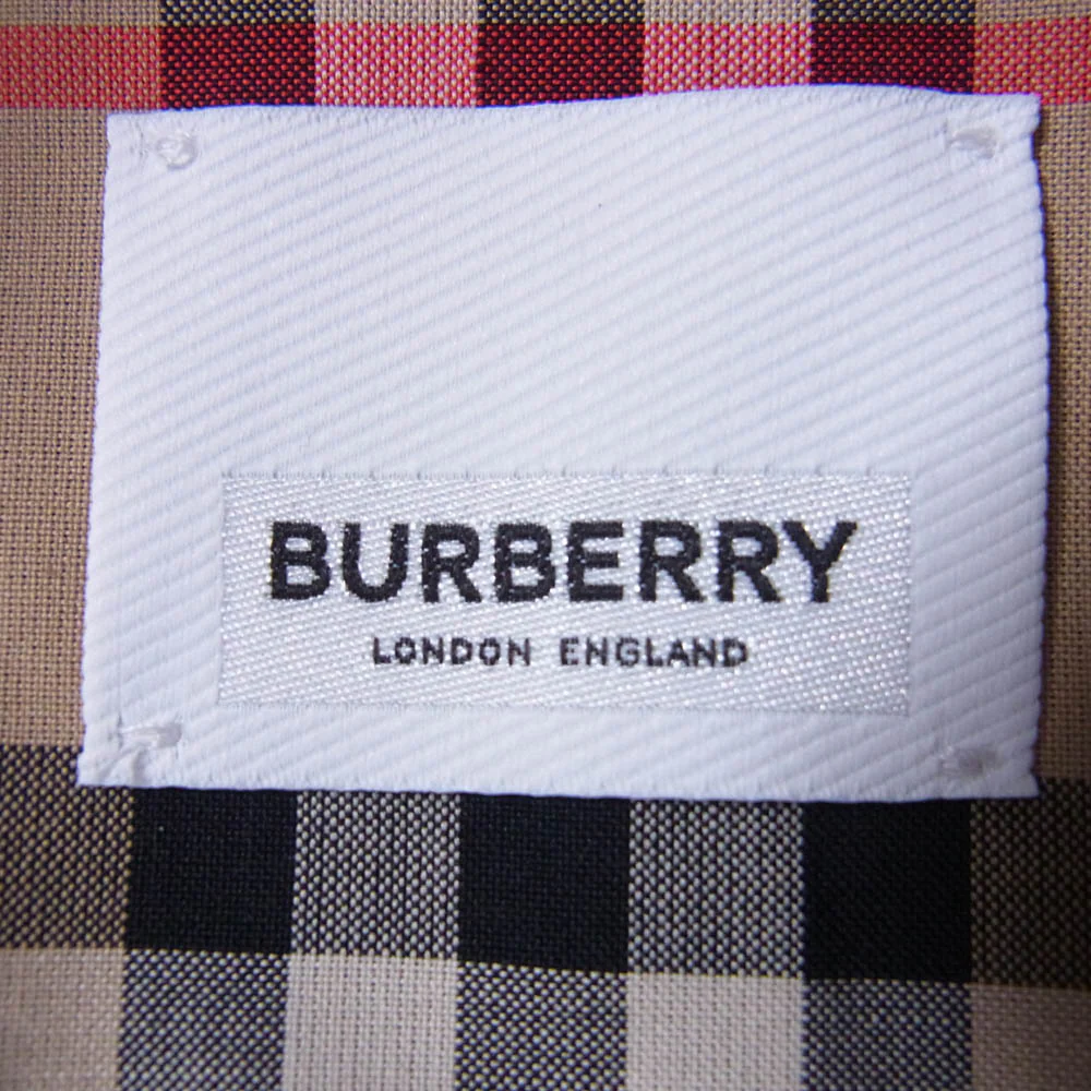 BURBERRY LONDON バーバリー ロンドン 8038326 2021 Future Archive カプセルコレクション 裏地ノバチェック 襟コーデュロイ キルティング切替 ベルテッド ハーフコート ジャケット ブラック系 40【中古】 - Image 5
