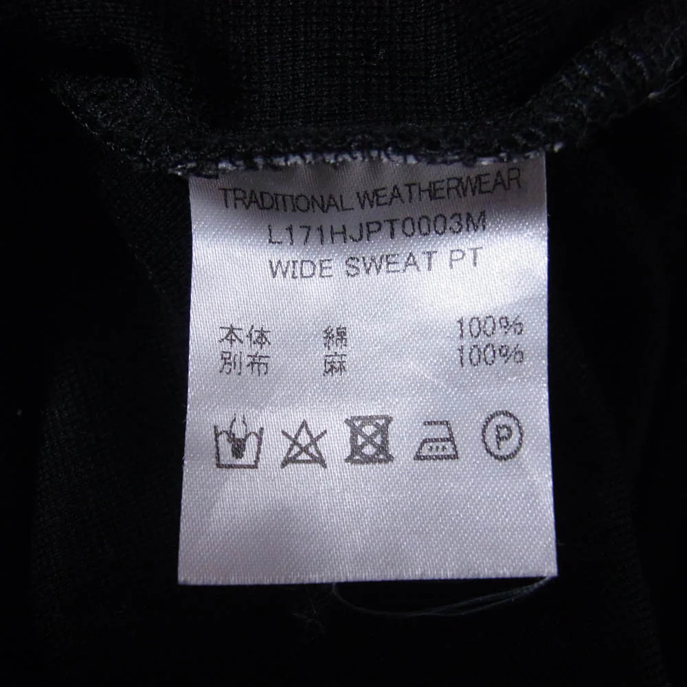 Traditional Weatherwear トラディショナルウェザーウェア L171HJPT0003M リラックスフィット ワイドストレート スウェット パンツ ブラック系 M【中古】 - Image 5
