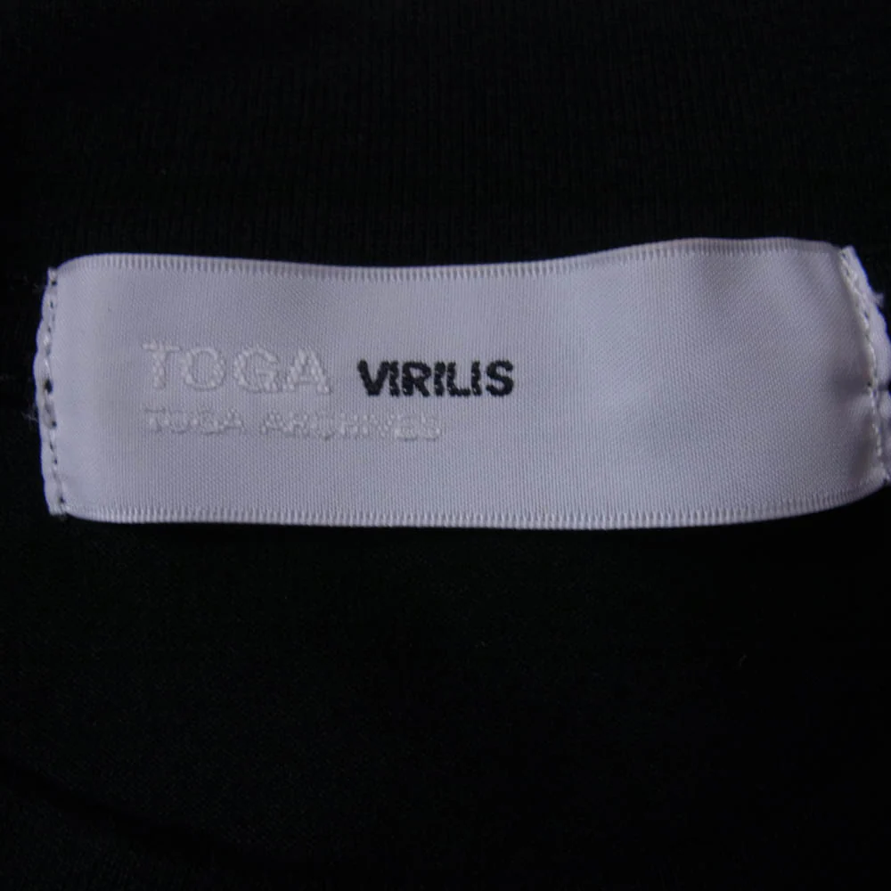 トーガ 25SS TV251-JK330 Cotton jersey S/S スリーブ異素材切替 オーバーサイズ 半袖 Tシャツ カットソー ネイビー系 46【美品】【中古】 - Image 4