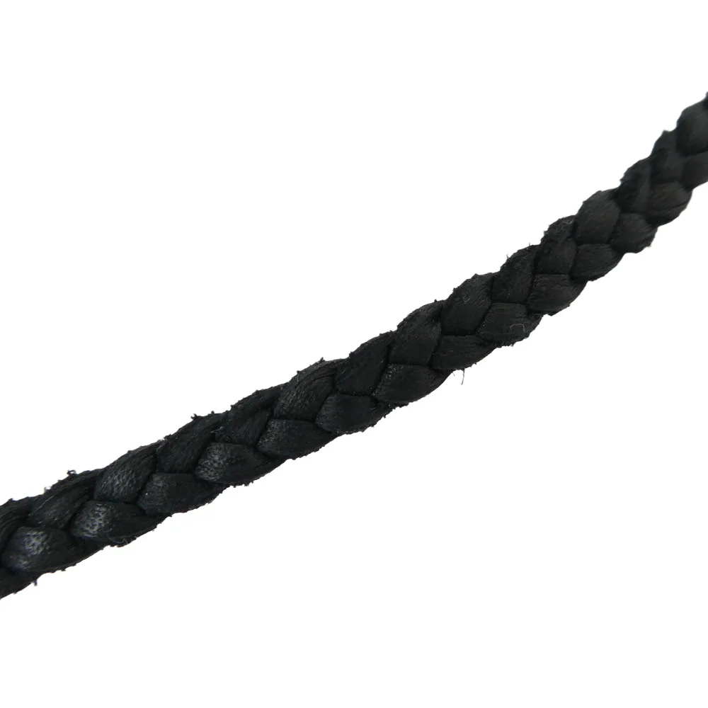 CHROME HEARTS クロムハーツ(原本無) LEATHER BRAID SCROLL スクロールチップ レザーブレイド レザーブレード ネックレス ブラック系 シルバー系【中古】 - Image 4