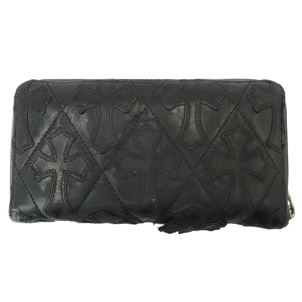 CHROME HEARTS クロムハーツ(原本無) ブラックシンフォニー証明書付属 REC F ZIP QUILTED セメタリークロスパッチ キルティング レザー ロングウォレット 長財布 ブラック系【中古】 - Image 2