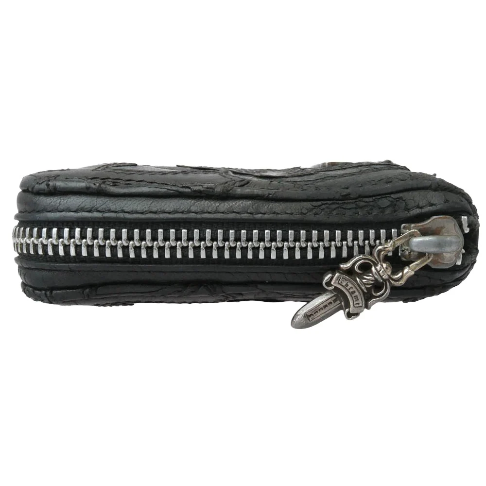 CHROME HEARTS クロムハーツ(原本無) ブラックシンフォニー証明書付属 REC F ZIP QUILTED セメタリークロスパッチ キルティング レザー ロングウォレット 長財布 ブラック系【中古】 - Image 3