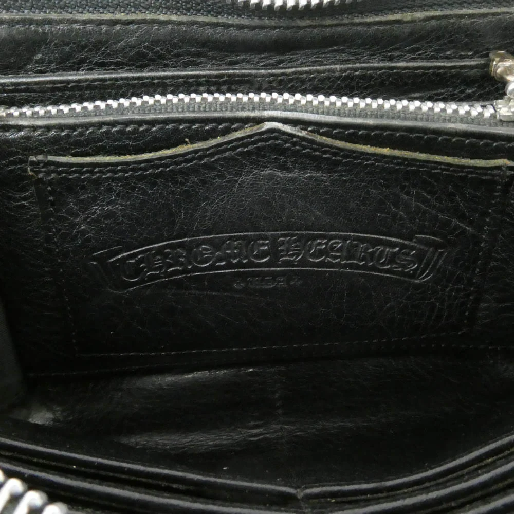 CHROME HEARTS クロムハーツ(原本無) ブラックシンフォニー証明書付属 REC F ZIP QUILTED セメタリークロスパッチ キルティング レザー ロングウォレット 長財布 ブラック系【中古】 - Image 5