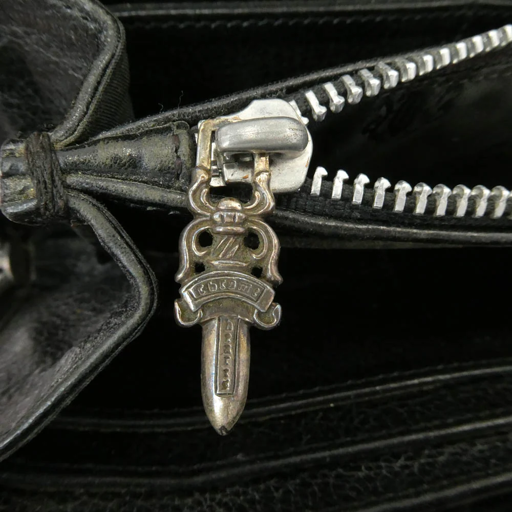 CHROME HEARTS クロムハーツ(原本無) ブラックシンフォニー証明書付属 REC F ZIP QUILTED セメタリークロスパッチ キルティング レザー ロングウォレット 長財布 ブラック系【中古】 - Image 6