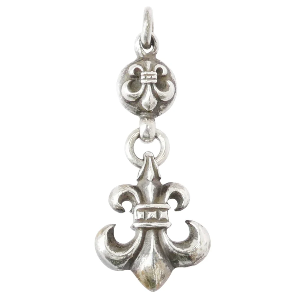 CHROME HEARTS クロムハーツ（原本無） OLD 1BALL BS FLEUR オールド 1ボール BSフレア チャーム ペンダントトップ シルバー系【中古】 - Image 2