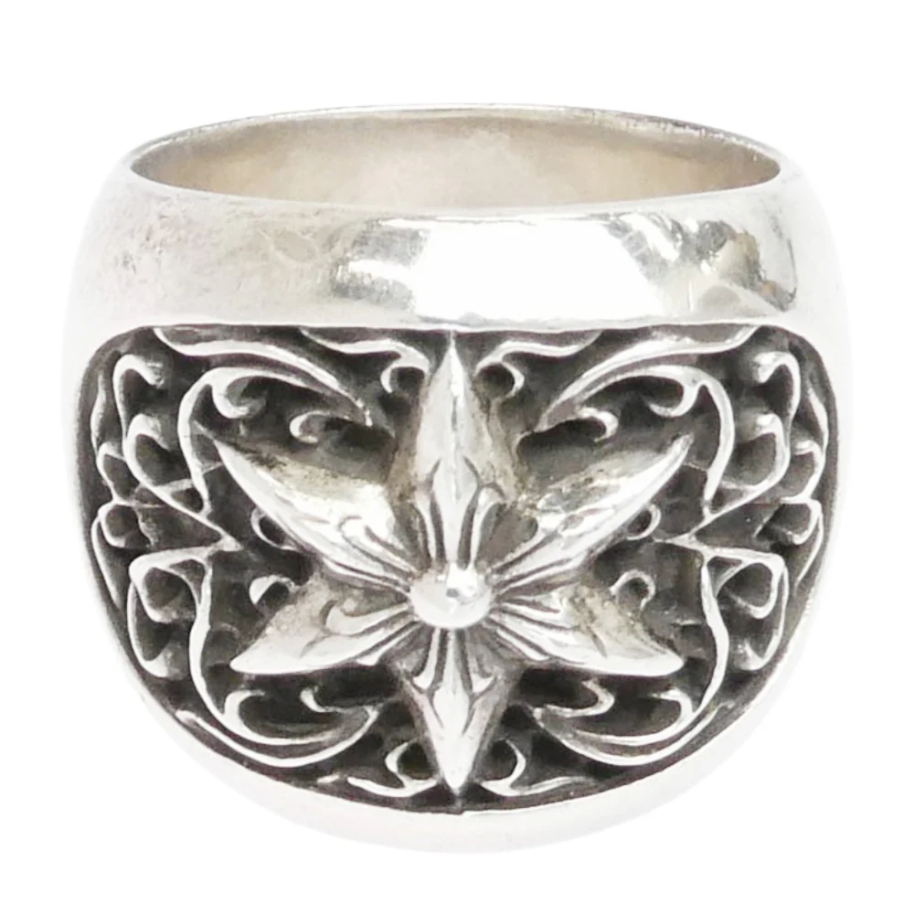 CHROME HEARTS クロムハーツ(原本無) CLSSC OVAL STAR クラシック オーバルスター リング シルバー系 24号【中古】