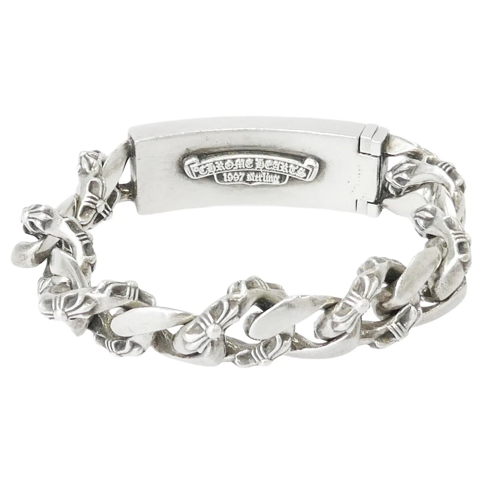 CHROME HEARTS クロムハーツ(原本無) 13LINK ID FLORAL CRS 13リンク フローラルIDファンシー ブレスレット シルバー系【中古】 - Image 2