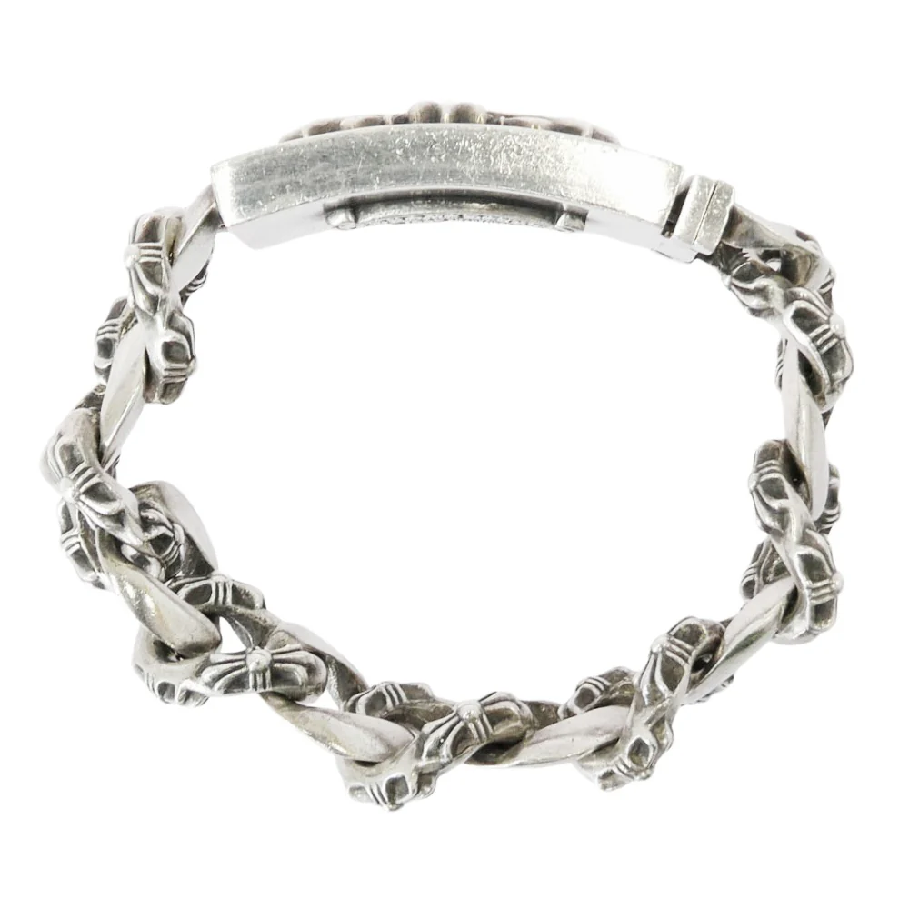 CHROME HEARTS クロムハーツ(原本無) 13LINK ID FLORAL CRS 13リンク フローラルIDファンシー ブレスレット シルバー系【中古】 - Image 3