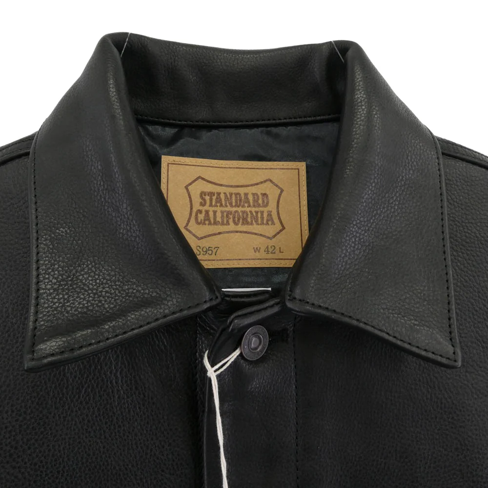 STANDARD CALIFORNIA スタンダードカリフォルニア OUNLA880 SD Leather Jacket #S957 3rdタイプ カウレザー ジャケット ブラック系 42【極上美品】【中古】 - Image 3