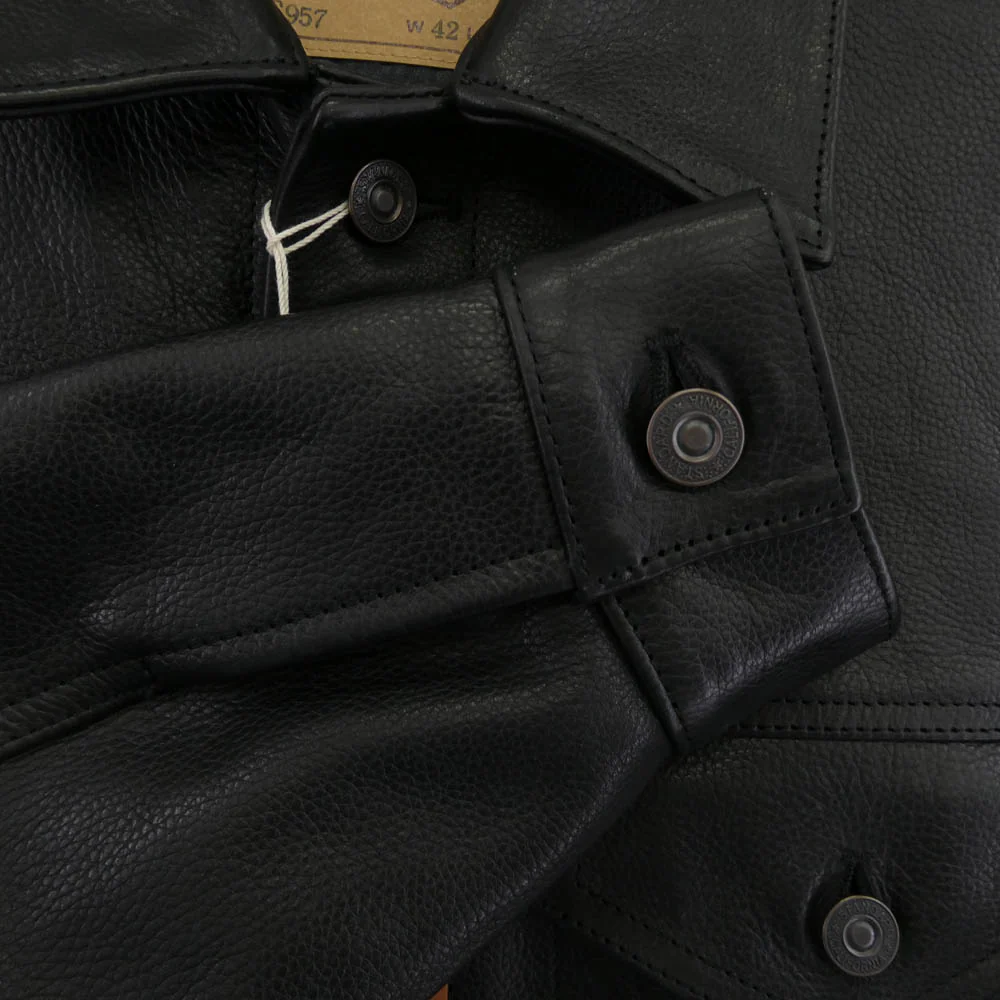 STANDARD CALIFORNIA スタンダードカリフォルニア OUNLA880 SD Leather Jacket #S957 3rdタイプ カウレザー ジャケット ブラック系 42【極上美品】【中古】 - Image 4