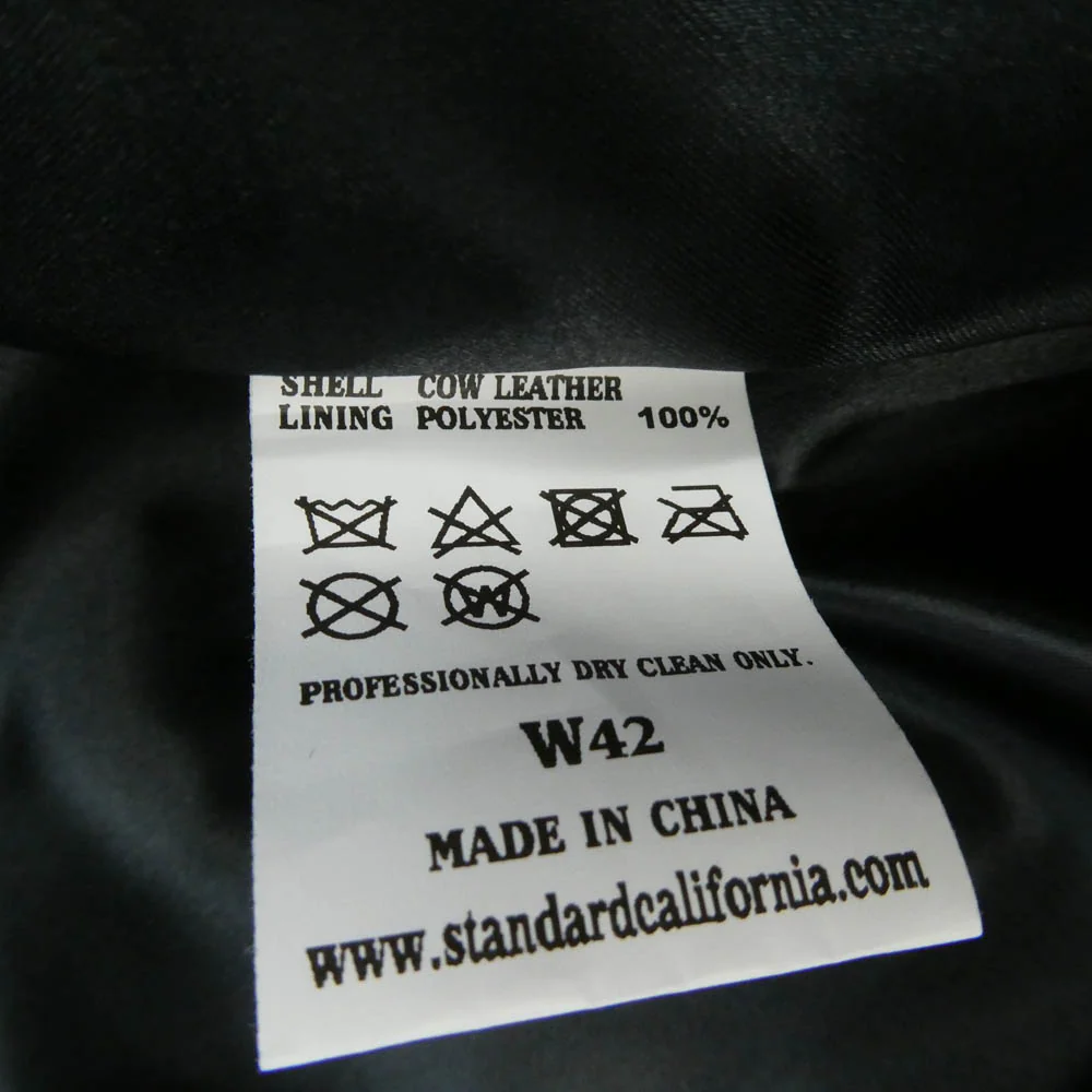 STANDARD CALIFORNIA スタンダードカリフォルニア OUNLA880 SD Leather Jacket #S957 3rdタイプ カウレザー ジャケット ブラック系 42【極上美品】【中古】 - Image 6