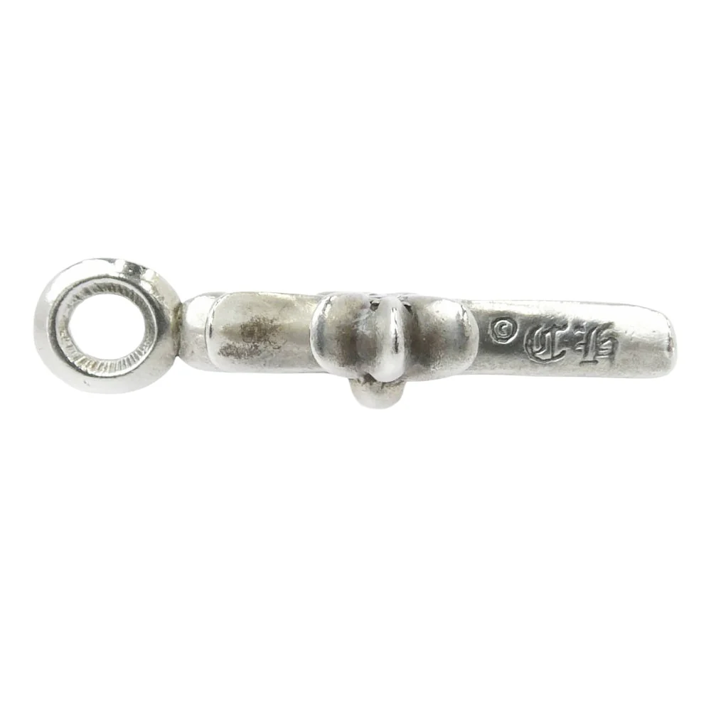 CHROME HEARTS クロムハーツ(原本無) TNY CRSF P SAP タイニーファット クロス PAVE パヴェサファイア ペンダントトップ シルバー系 ブルー系【中古】 - Image 4