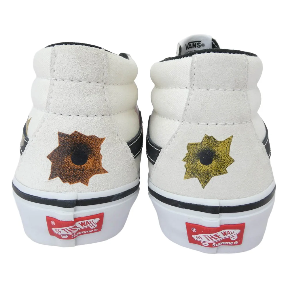 Supreme シュプリーム 25SS VN0A5KS1CRM x Nate Lowman Skate Grosso Mid Bullet Hole Natural ネイトローマン スケート グロッソ ミッド スニーカー アイボリー系 27.5cm【極上美品】【中古】 - Image 3