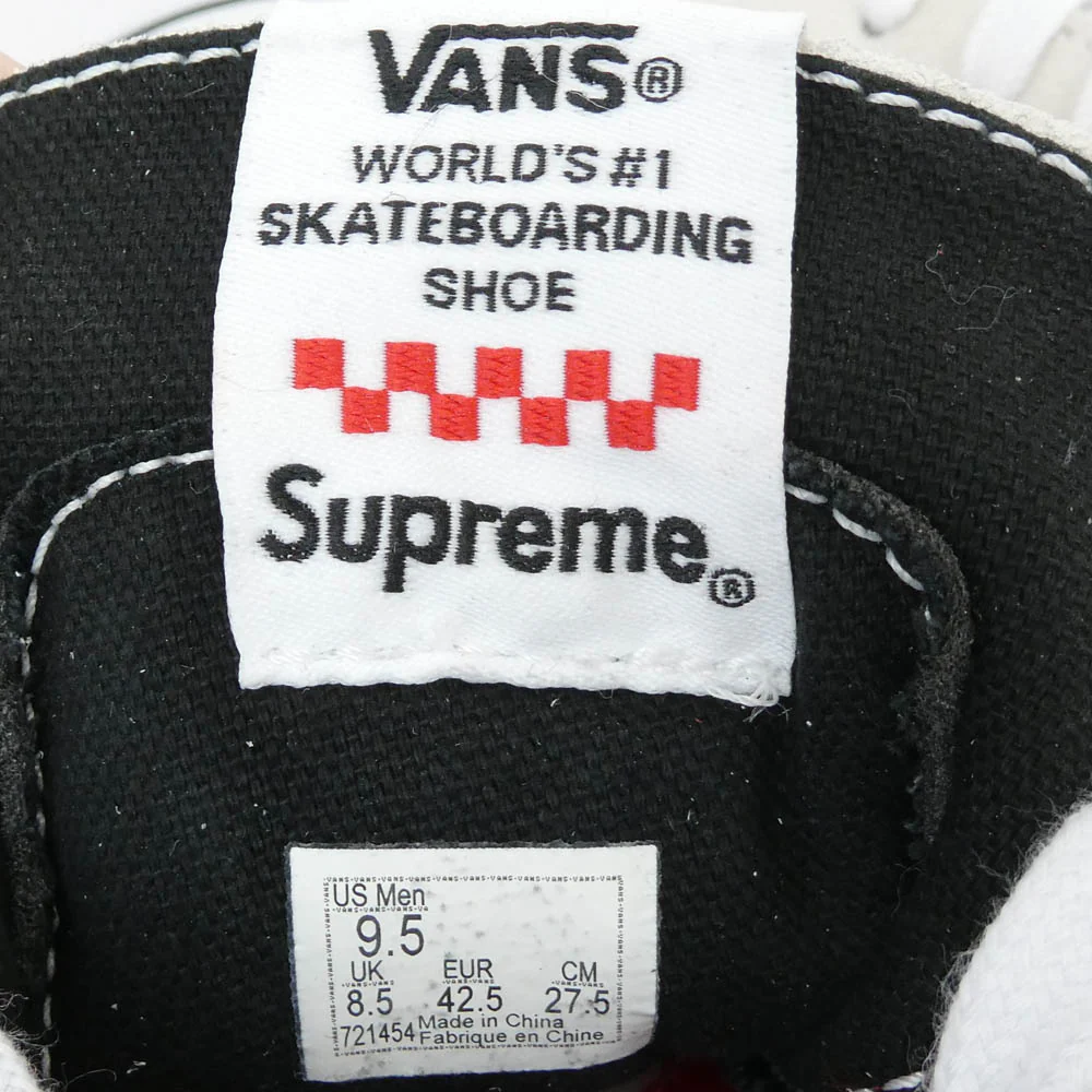 Supreme シュプリーム 25SS VN0A5KS1CRM x Nate Lowman Skate Grosso Mid Bullet Hole Natural ネイトローマン スケート グロッソ ミッド スニーカー アイボリー系 27.5cm【極上美品】【中古】 - Image 7