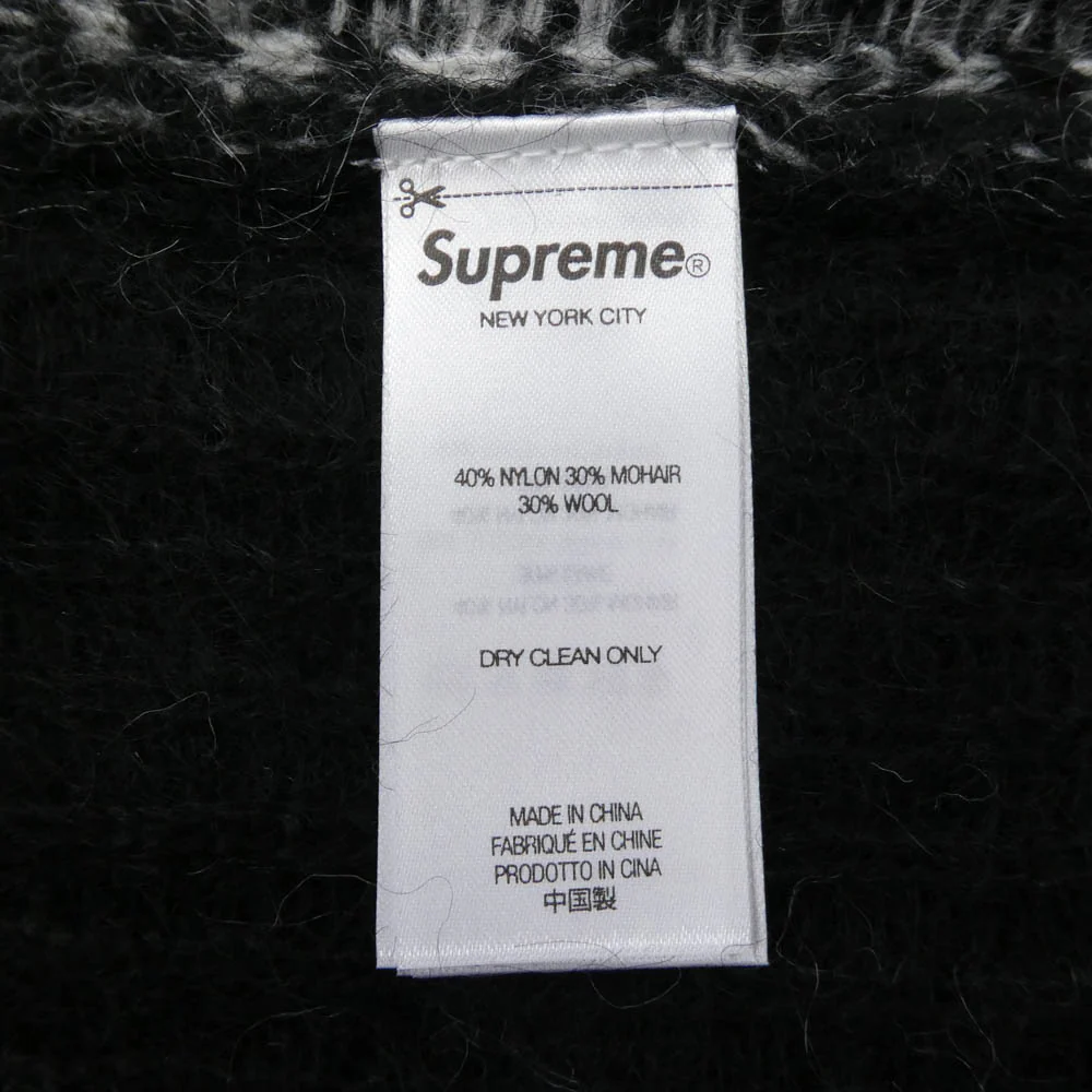 Supreme シュプリーム 25SS x Aphex Twin Mohair Sweater エイフェックス ツイン モヘア セーター ブラック系 ホワイト系 M【美品】【中古】 - Image 5