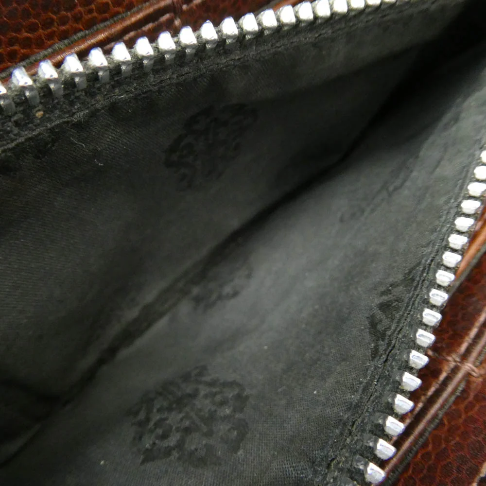 CHROME HEARTS クロムハーツ（原本無） REC F ZIP 3 セメタリー クロスパッチ ラウンドファスナー ウォレット ダークブラウン系【中古】 - Image 4