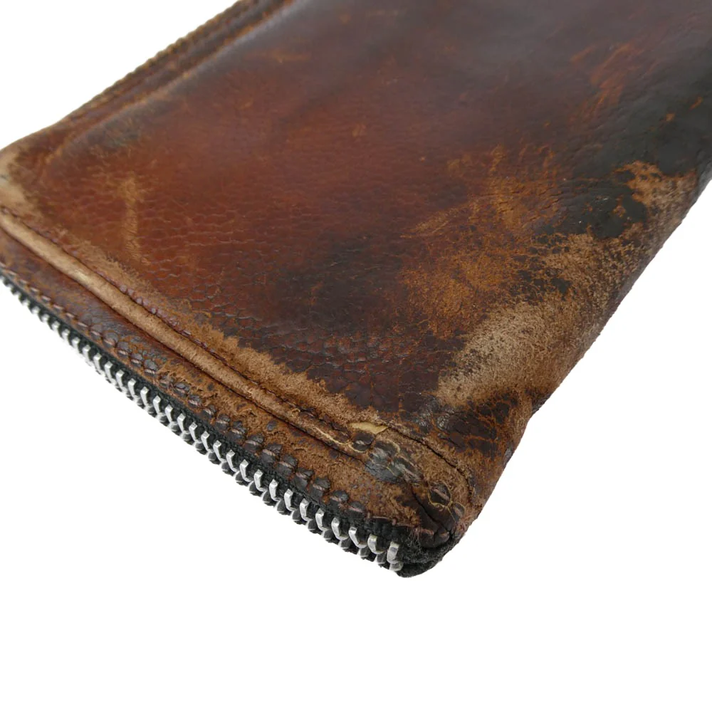 CHROME HEARTS クロムハーツ（原本無） REC F ZIP 3 セメタリー クロスパッチ ラウンドファスナー ウォレット ダークブラウン系【中古】 - Image 6
