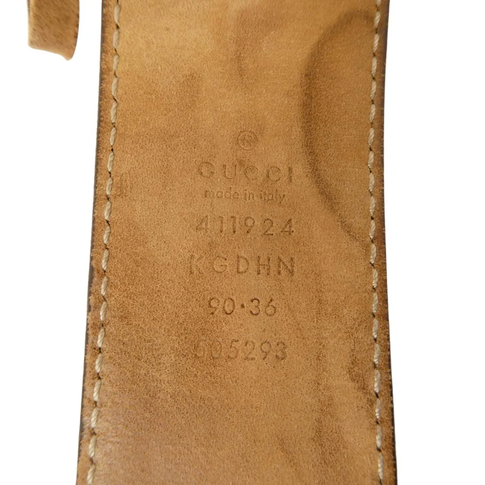 GUCCI グッチ インターロッキングG GG総柄 バックル レザー ベルト ブラウン系【中古】 - Image 6