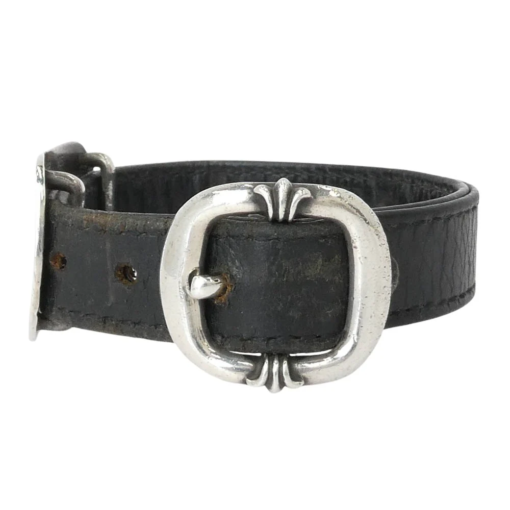 CHROME HEARTS クロムハーツ（原本無） GUNSLINGER CUT OUT カットアウト クロスドッグタグ ガンスリンガー レザー ブレスレット ブラック系 シルバー系 9【中古】 - Image 2