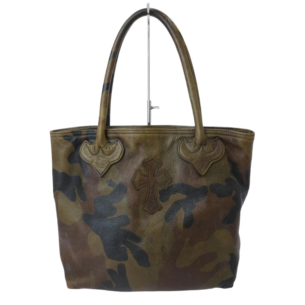 CHROME HEARTS クロムハーツ(原本無) FS TOTE FSトート クロスパッチ付き レザートートバッグ カモフラ カモフラージュ系【中古】