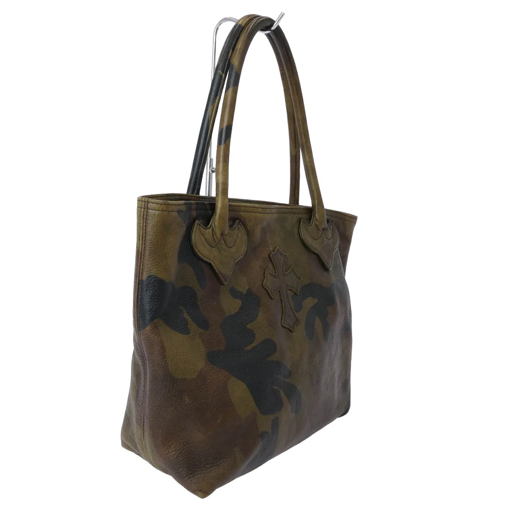 CHROME HEARTS クロムハーツ(原本無) FS TOTE FSトート クロスパッチ付き レザートートバッグ カモフラ カモフラージュ系【中古】 - Image 3