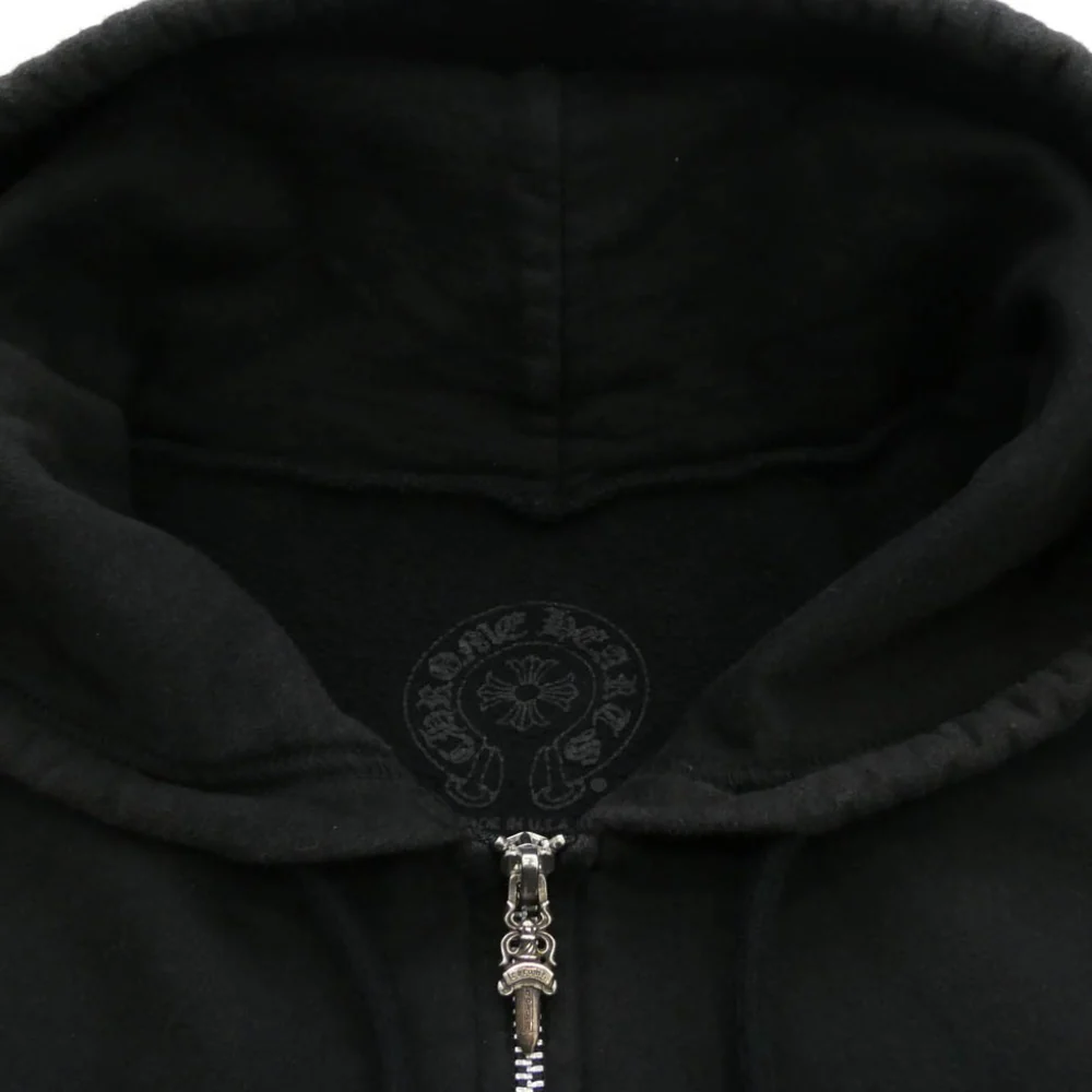 CHROME HEARTS クロムハーツ（原本無） MALIBU SWTSHRT PLVR マリブ限定 バックホースシュープリント ジップ パーカー ブラック系 XL【中古】 - Image 3