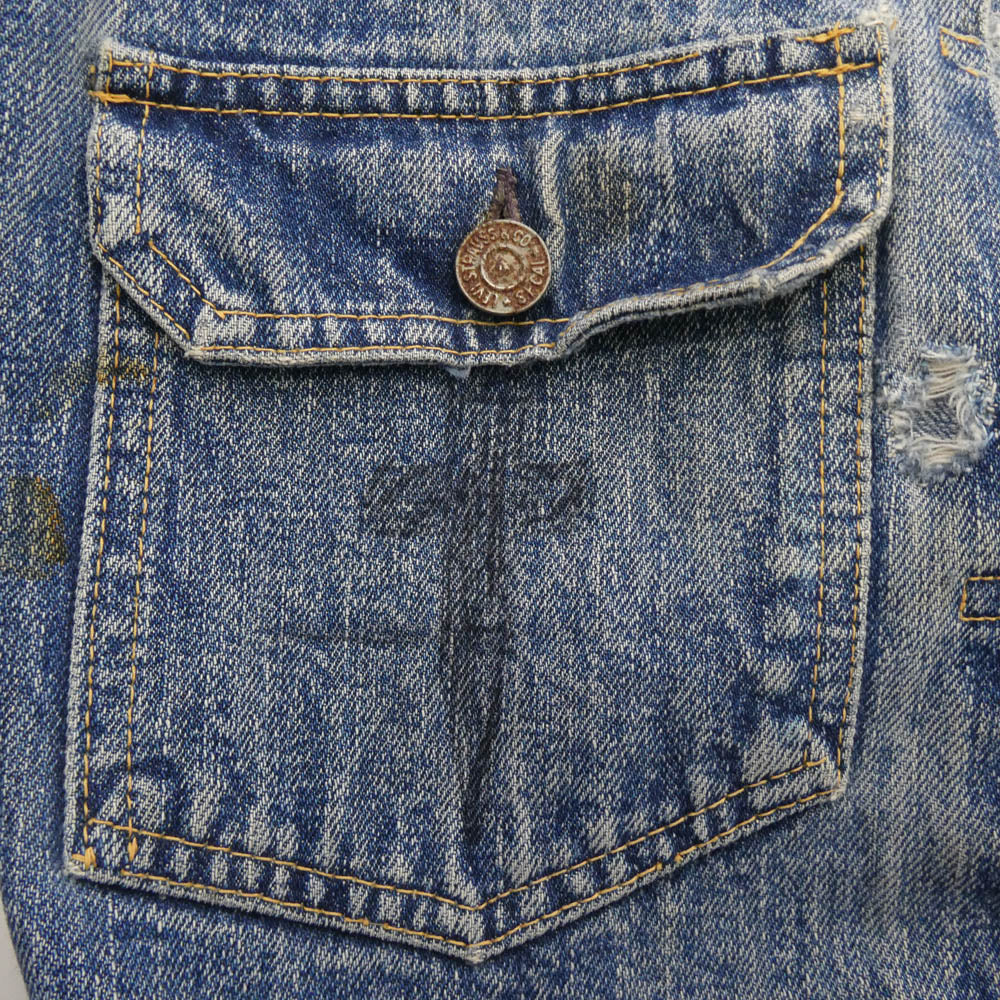 Levi's リーバイス vintage ヴィンテージ 50s 60s 507XX 2nd BIGE ボタン裏17 襟袖襟カスタム デニム ジャケット ブルー系【中古】 - Image 6